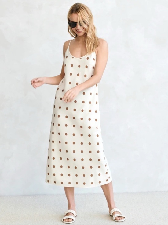 Jenni Kayne Dresses & Skirts - JENNI KAYNE Slip Dress in Caramel Polka Dot Brand New